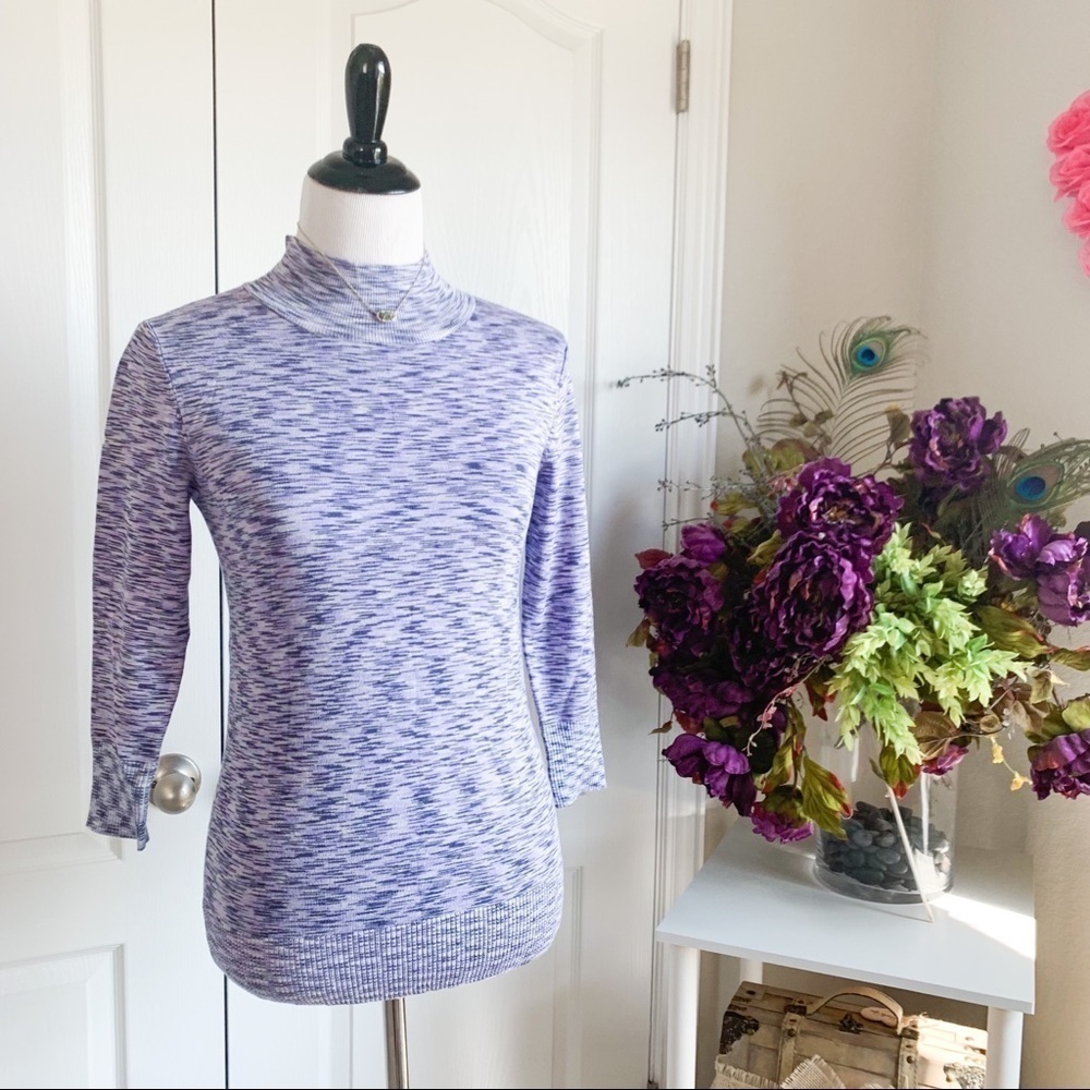 NWT Apt 9 Lavender Marbled Mock Neck Sweater Size XS‎ Lilac Knit Long Sleeve